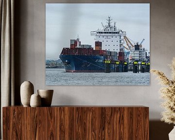 Containerschip BG Diamond op de Maasvlakte afgemeerd. van scheepskijkerhavenfotografie