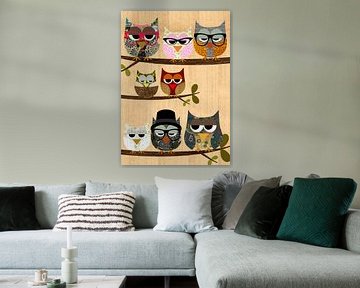 Me and my friends - cute owls collage by Green Nest