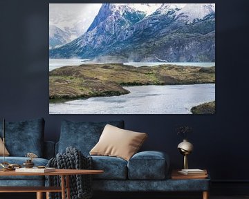 Lago Grey and Torres del Paine mountain range by Shanti Hesse