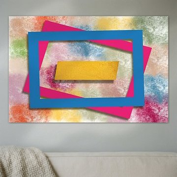 Rechthoek in blauw en cyclaam