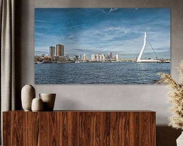 skyline van Rotterdam met de erasmusbrug over de rivier de maas van ChrisWillemsen