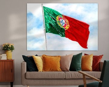 Portugese vlag (kunst) van Art by Jeronimo