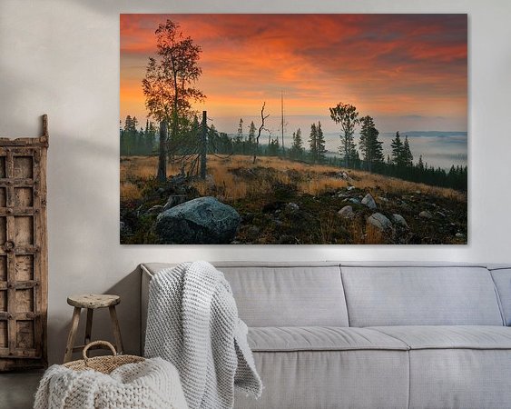 Voorbeeld van het werk in een kamer