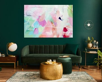 Pastel Presence - abstract schilderij in pastelkleuren van Qeimoy