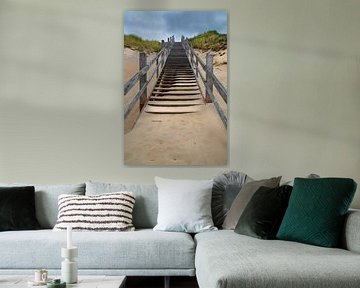 Houten trap in de duinen van Roland de Zeeuw fotografie