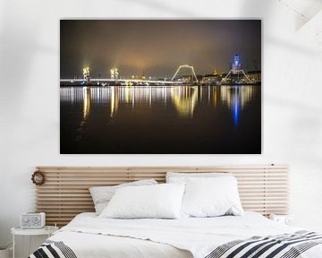 Skyline von Kampen an der IJssel bei Nacht von Sjoerd van der Wal Fotografie