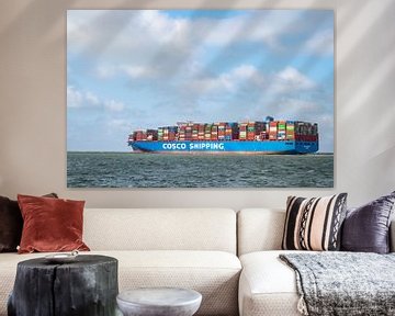 Containerschiff verlässt den Hafen von Rotterdam in Richtung offene Nordsee von Sjoerd van der Wal