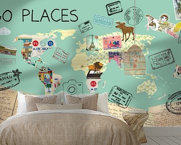 Go Places World Map by Green Nest