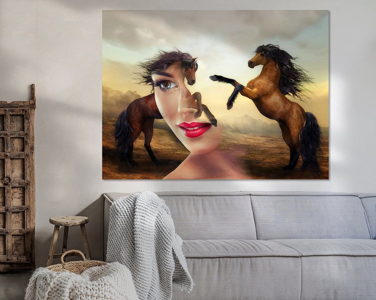 Voorbeeld van het werk in een kamer