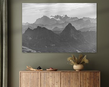 Zwitserse alpen (zwart-wit) van Eelke Brandsma