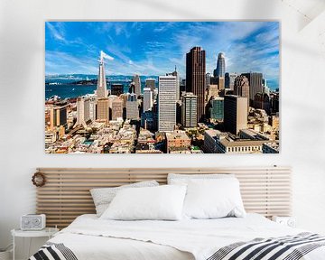 Panorama skyscrapers in down town San Francisco California by Dieter Walther