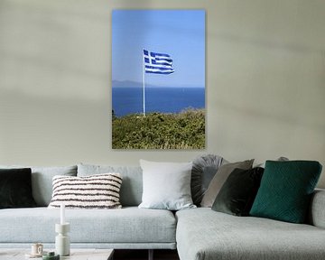 Griekse vlag op Zakynthos van Esther