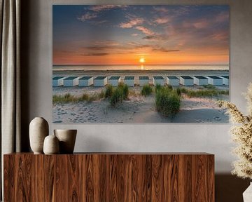 Texel - Strand Paal 28 - prachtige zonsondergang van Texel360Fotografie Richard Heerschap