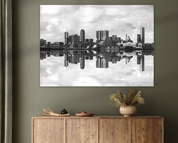 Skyline Rotterdam in Zwart Wit van Brian Morgan