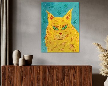 Colorful cat portrait - Open the door! Now! | Camila Torre Notari, Argentina by Buzzles Gallery