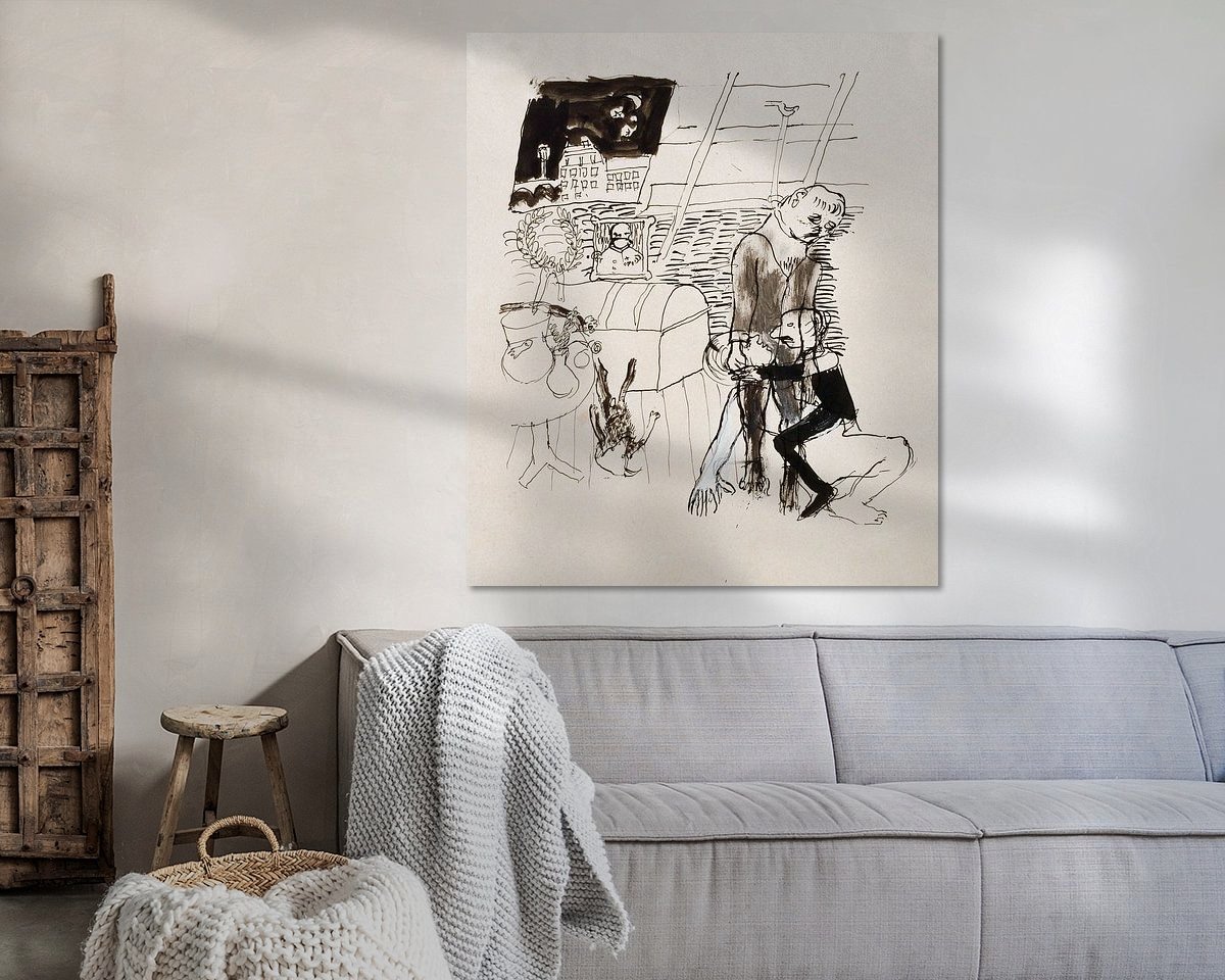 Voorbeeld van het werk in een kamer