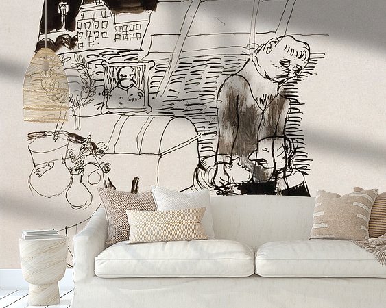 Voorbeeld van het werk in een kamer