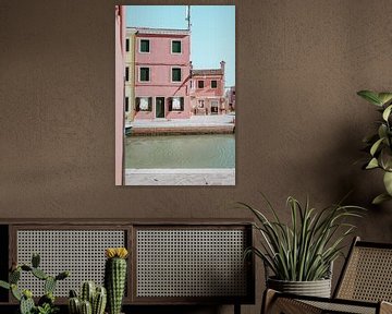 Roze huisjes in Burano | Venetië, Italië