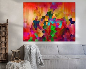 Modern, Abstract Digitaal Kunstwerk in Diverse Kleuren van Art By Dominic