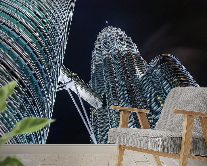 Beispiel fototapete: Petronas Towers in Kuala Lumpur bei Nacht von Shanti Hesse