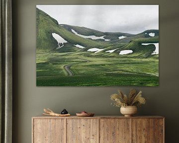 Green countryside in Iceland by Shanti Hesse
