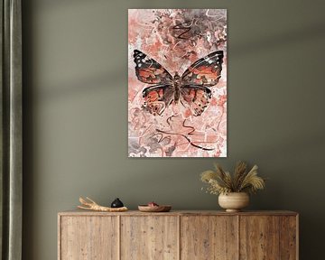 Distel Schmetterling Aquarellmalerei von Emiel de Lange