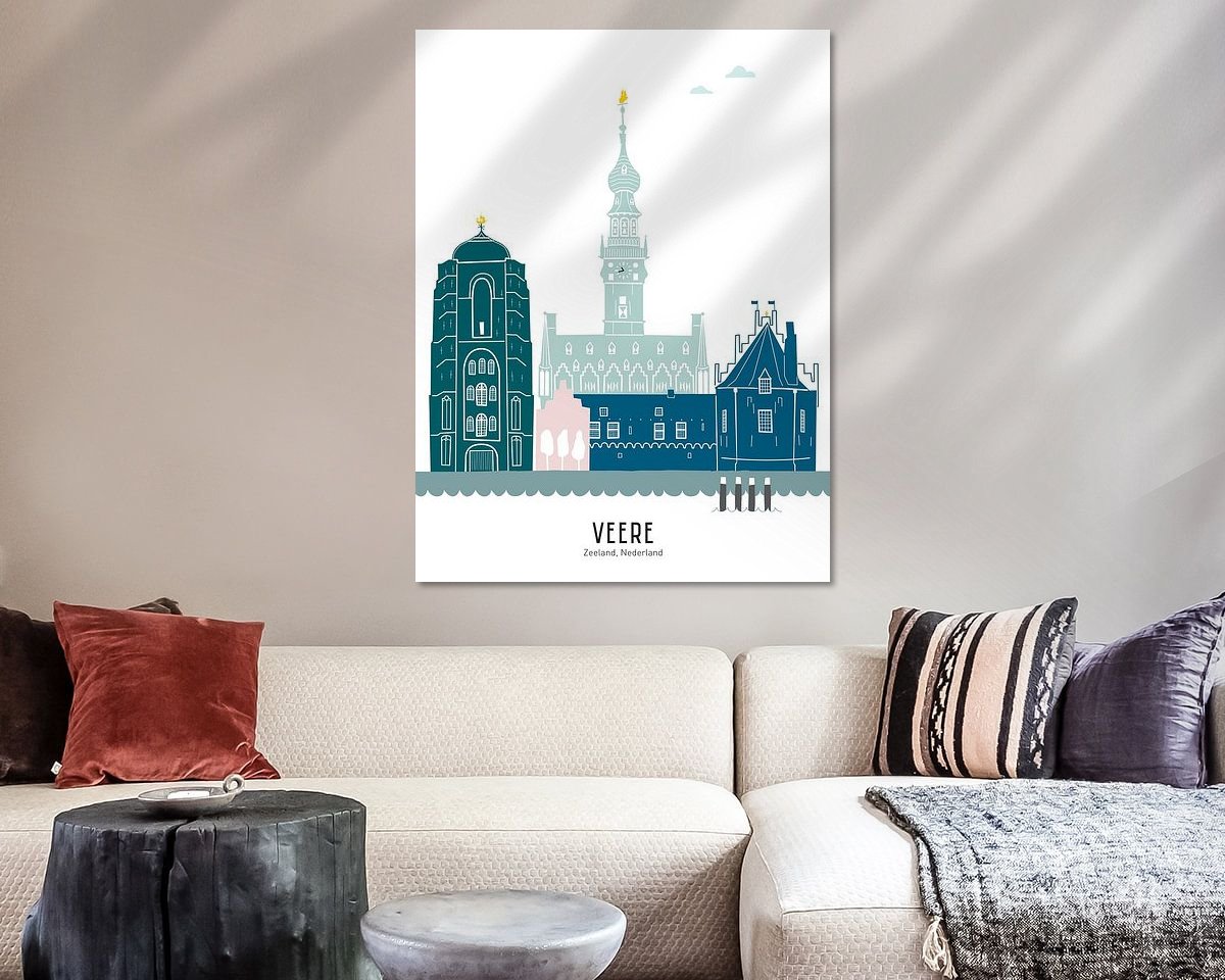 Voorbeeld van het werk in een kamer