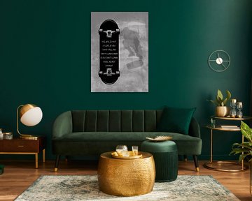 Skateboard Wallart "Falen hoort bij het leven" Cadeau-idee van Millennial Prints