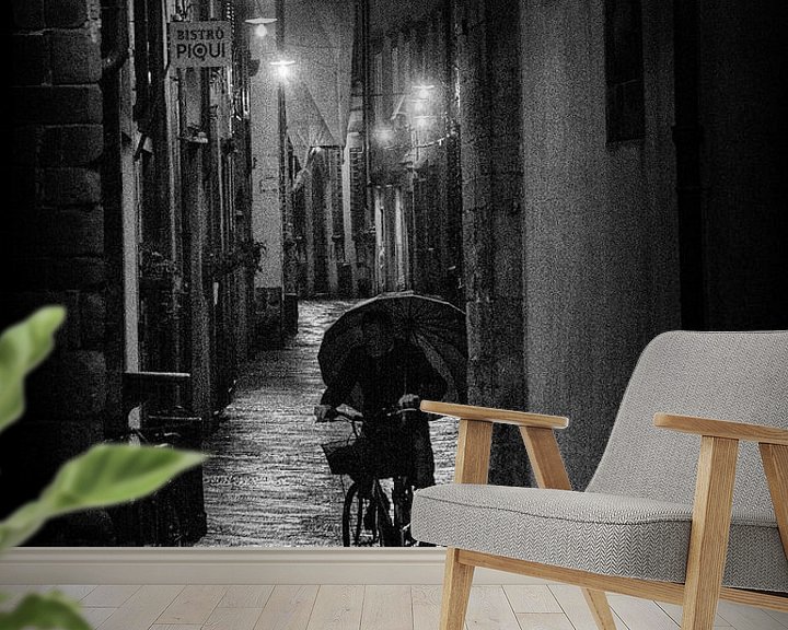 Beispiel fototapete: Straßenfotografie Italien - Regen in Lucca von Frank Andree