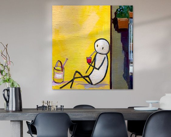 Voorbeeld van het werk in een kamer