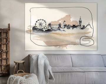 Skyline von London gemalt von Arjen Roos