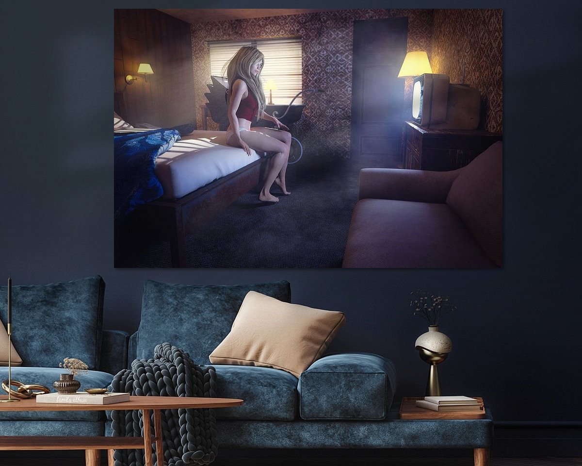 Voorbeeld van het werk in een kamer