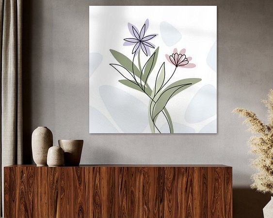 Voorbeeld van het werk in een kamer