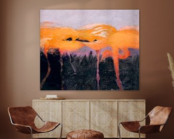 Flamingo Landschaft von Mad Dog Art