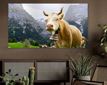 Koe in Grindelwald, Zwitserland. van Jessica Lokker