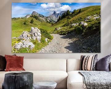 Wandelpad in Schynige Platte in Zwitserland van Jessica Lokker