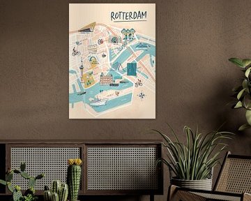 Rotterdam geïllustreerde plattegrond van Karin van der Vegt
