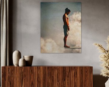 Gemälde eines Mannes auf einem Sprungbrett von Jan Keteleer