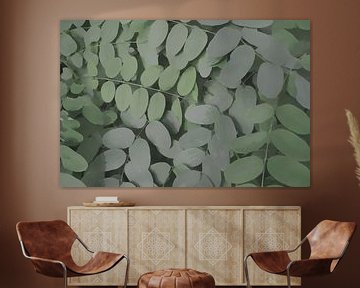 Couches de feuilles vertes - Art numérique sur dirkie.art