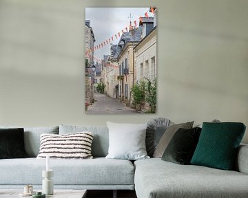 Street in medieval town Chinon in France. by Christa Stroo photography