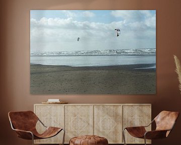 Kitesurfing with two persons by Jaap Mulder