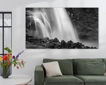 Krimmler Wasserfall in schwarz-weiß