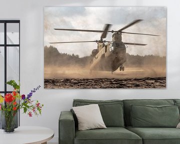 Spectacular! Chinook landing! Sand bites on GLV during a landing of the new CH-47F MYII CAAS Chinook by Jaap van den Berg