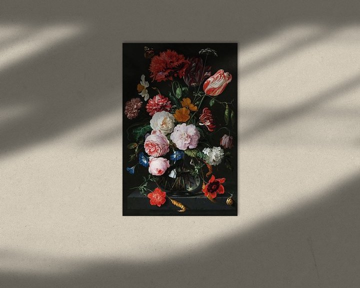 Sfeerimpressie: Stilleven met bloemen in een glazen vaas, Jan Davidsz. de Heem,  van zippora wiese