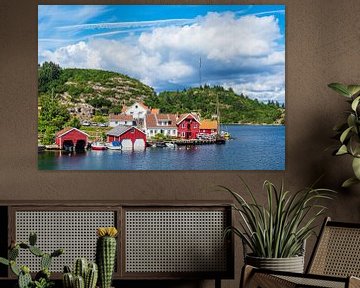 Blick auf das Dorf Farestad in Norwegen von Rico Ködder