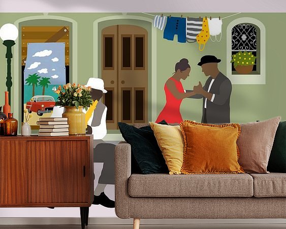 Voorbeeld van het werk in een kamer