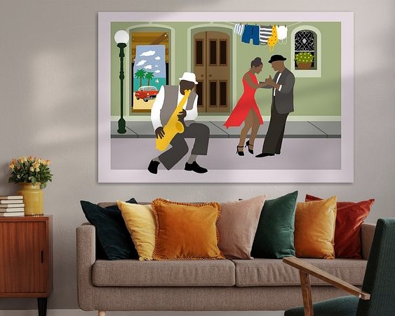 Voorbeeld van het werk in een kamer