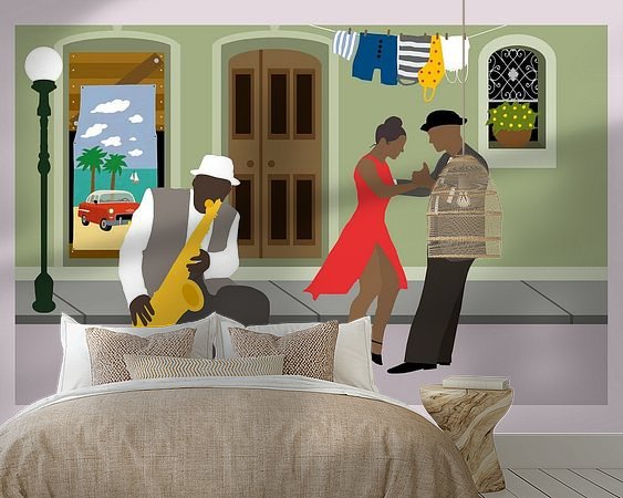 Voorbeeld van het werk in een kamer