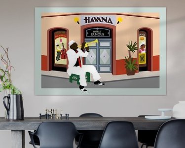 Voorbeeld van het werk in een kamer