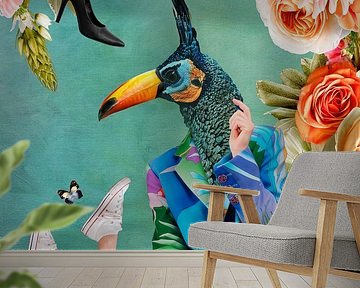 Verrückt nach Mode, Collage blau und grün